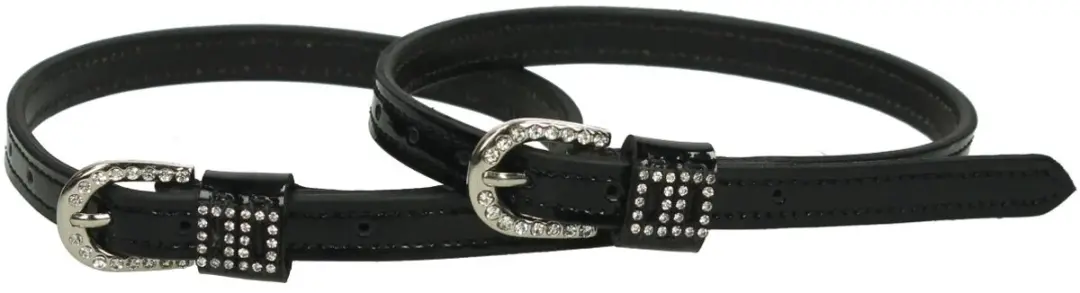Epplejeck Double Diamonds Sporenriemen - Lak Zwart Strass - 2 Stuks - afbeelding 4 van 5