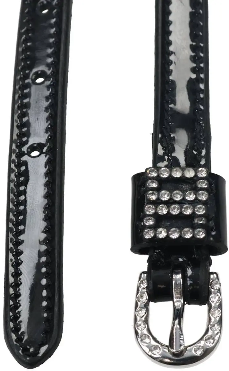Epplejeck Double Diamonds Sporenriemen - Lak Zwart Strass - 2 Stuks - afbeelding 2 van 5