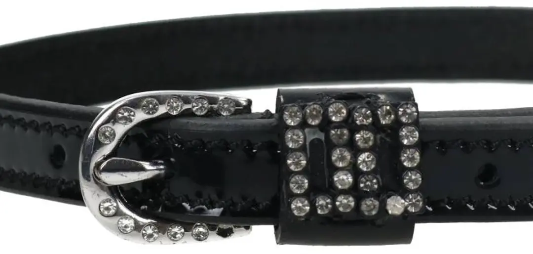 Epplejeck Double Diamonds Sporenriemen - Lak Zwart Strass - 2 Stuks - afbeelding 3 van 5
