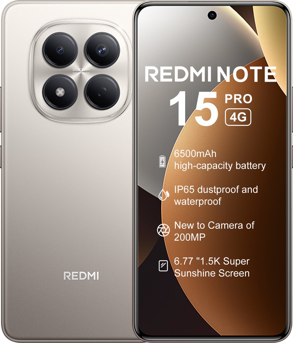 Redmi Note 15 Pro - 4G - 8GB/256GB - Titanium Zilver