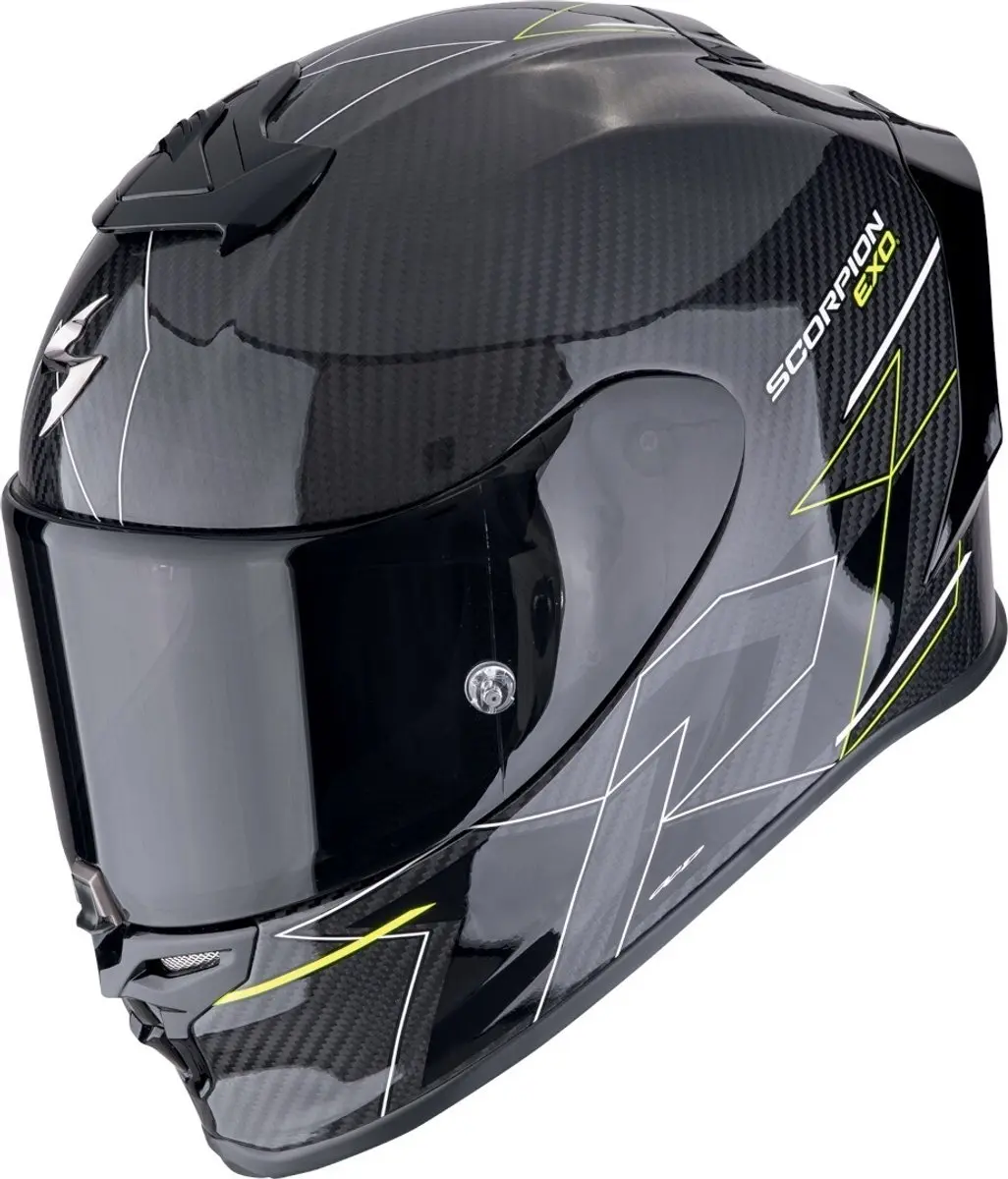 Scorpion EXO-R1 Evo Carbon Air Cynergy Zwart Geel Integraalhelm