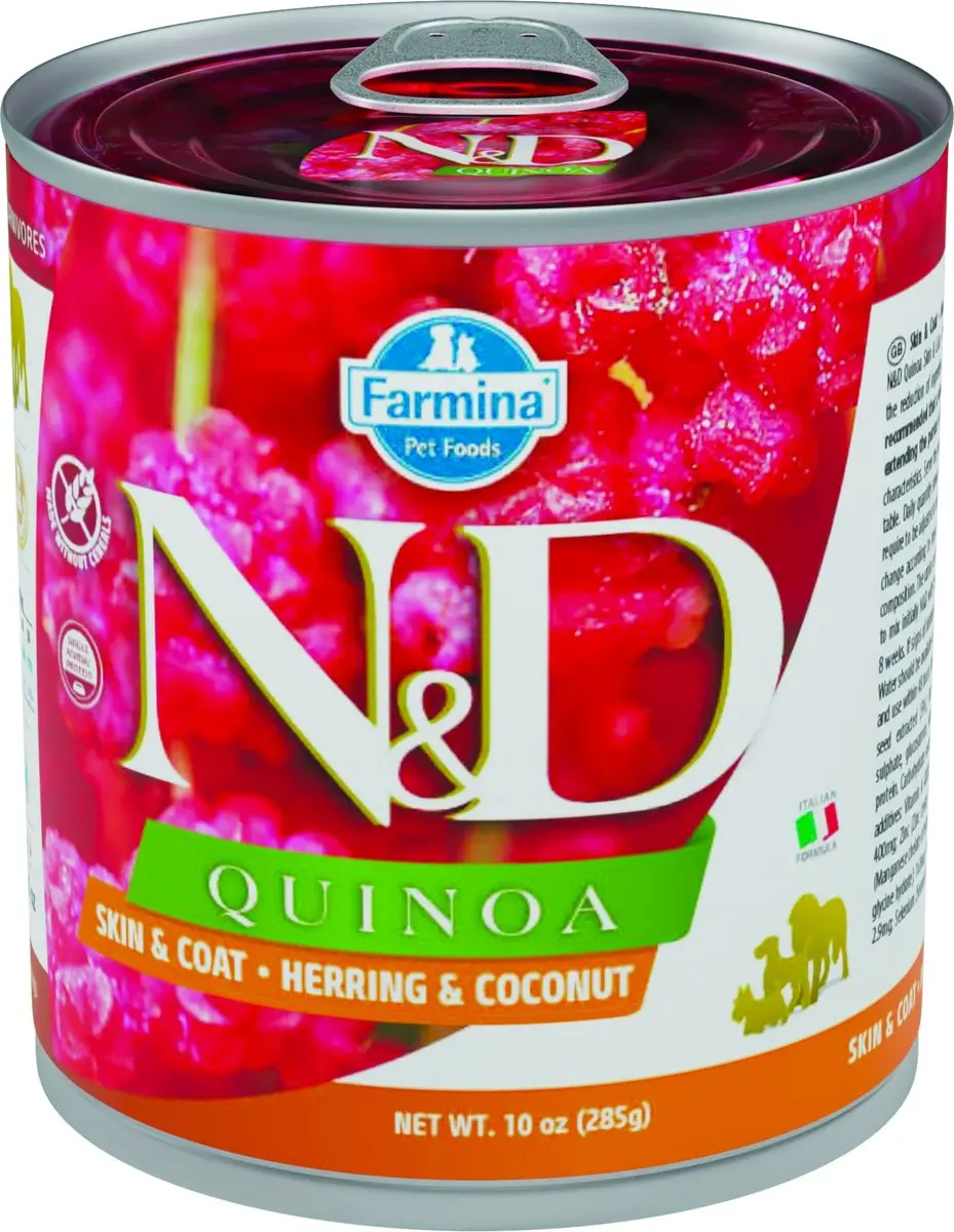 N&D Quinoa natvoeding voor de hond Skin & Coat Haring 285 gr.
