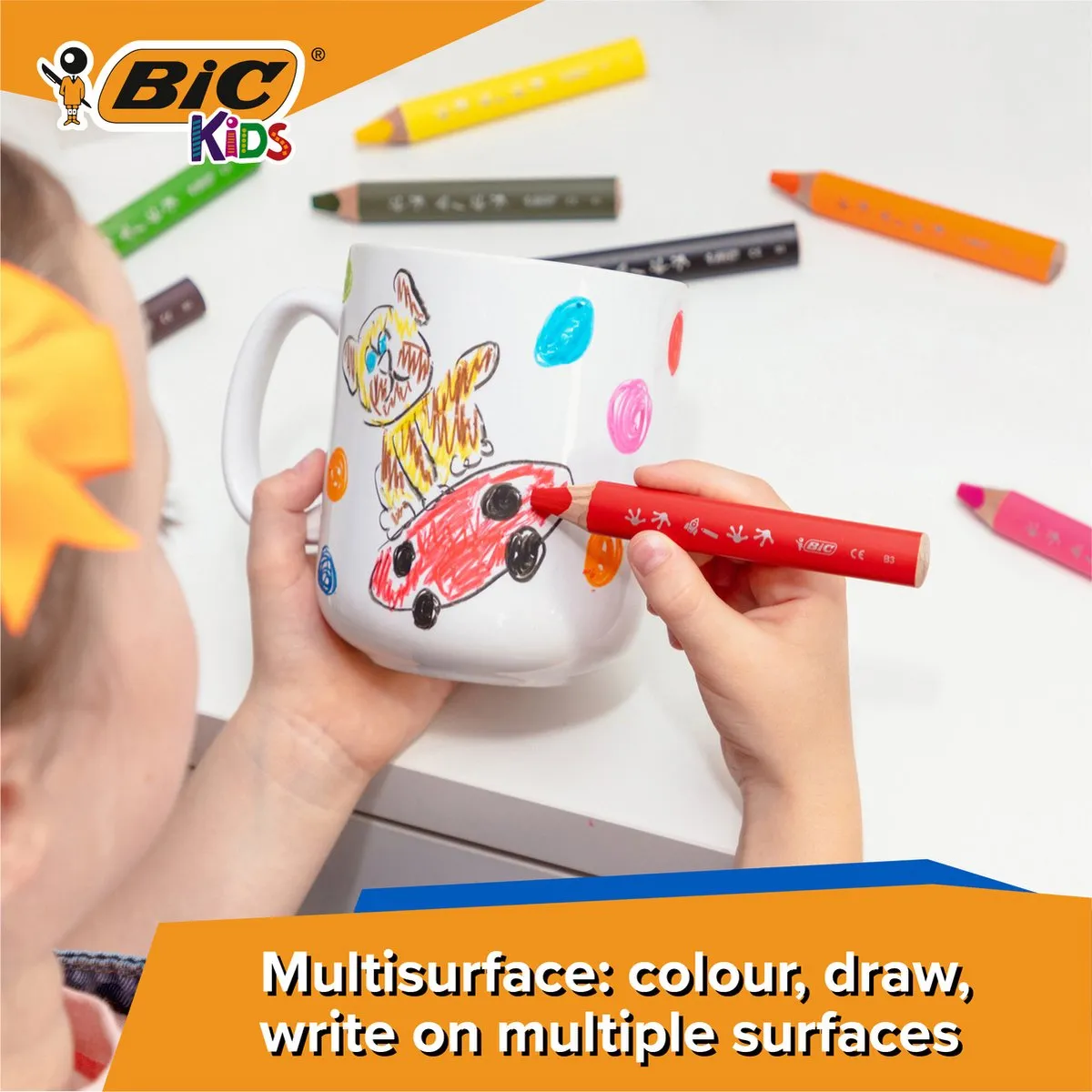 BIC Kids Multisurface Kleurpotloden - 10 Stuks - Assorti - afbeelding 6 van 6