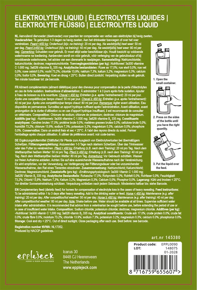 Epplejeck Elektrolyten Liquid 1000ml - 2 Stuks