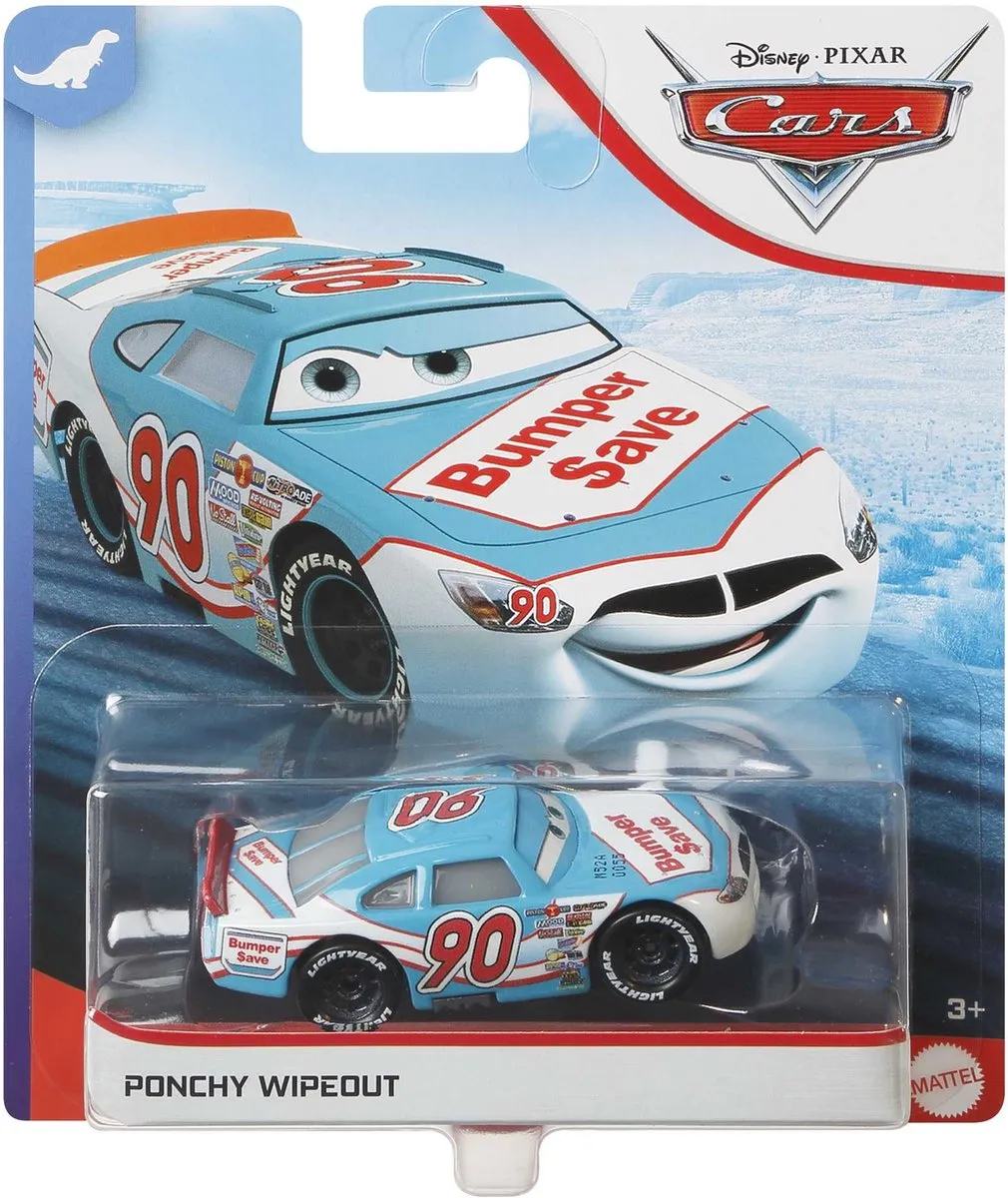 Mattel Disney Pixar Cars Ponchy Wipeout Auto GKB38 - Meerkleurig