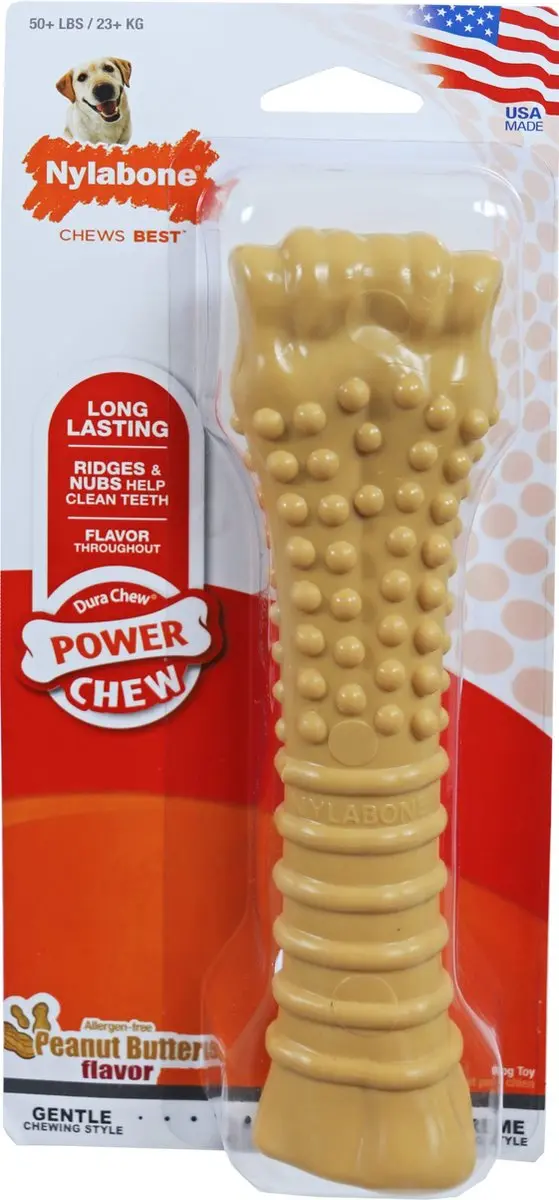 Nylabone Dura Chew Pindakaas Blauw - 23+ kg