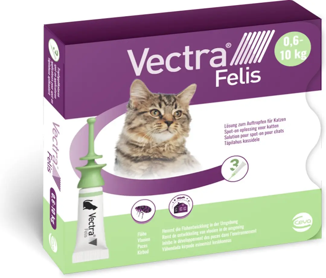Vectra Felis Vlooiendruppels Kat 0.6-10kg - 3 Pipetten