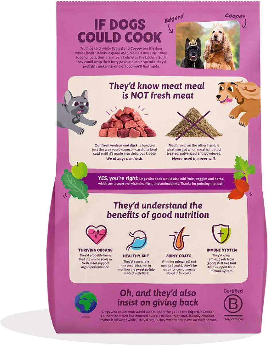 Edgard & Cooper Droog Hondenvoer Hert - Scharreleend 2x12kg