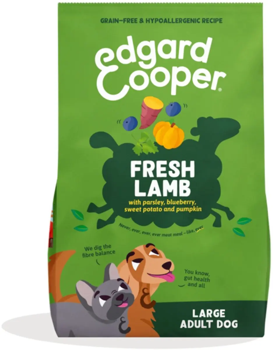 Edgard & Cooper hond adult brok lam 12kg met extra rocco sticks