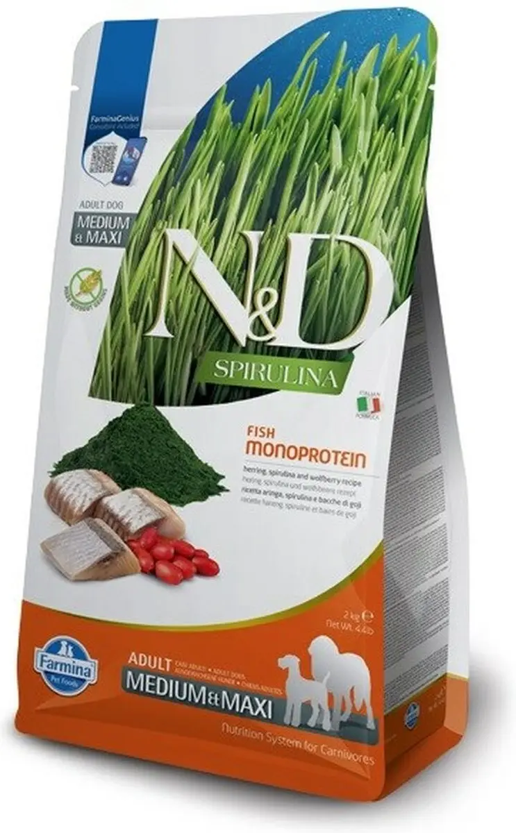 Voer Farmina N&D Spirulina Volwassen 7 kg