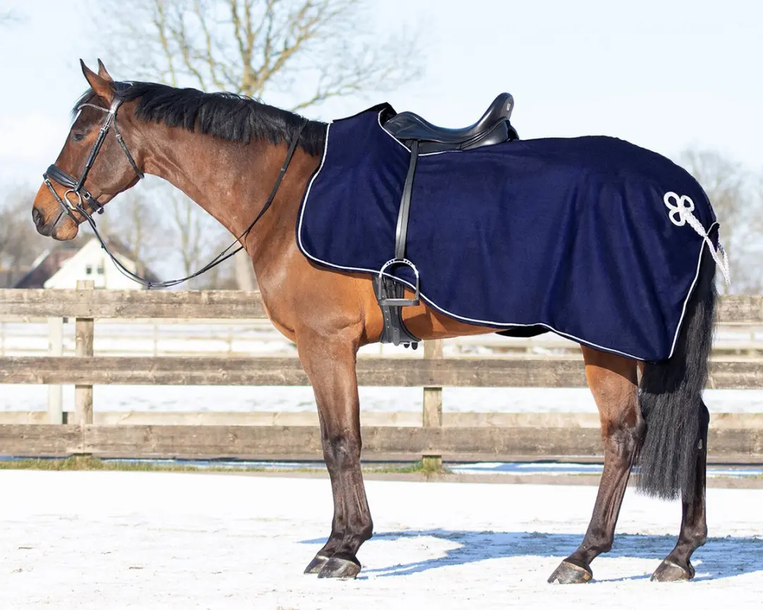 QHP Fleece Ornament Dekbedhoes M - Zwart/zilver