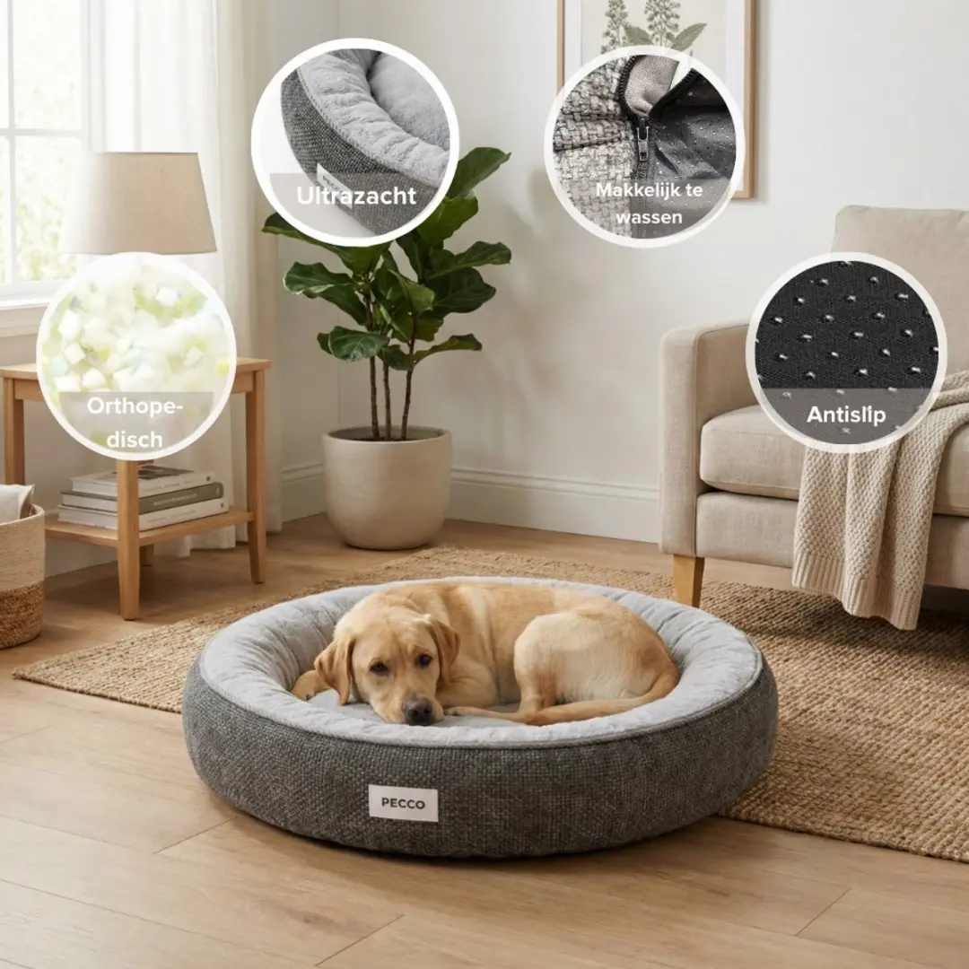 Pecco Orthopedische Hondenmand 100cm - Grijs