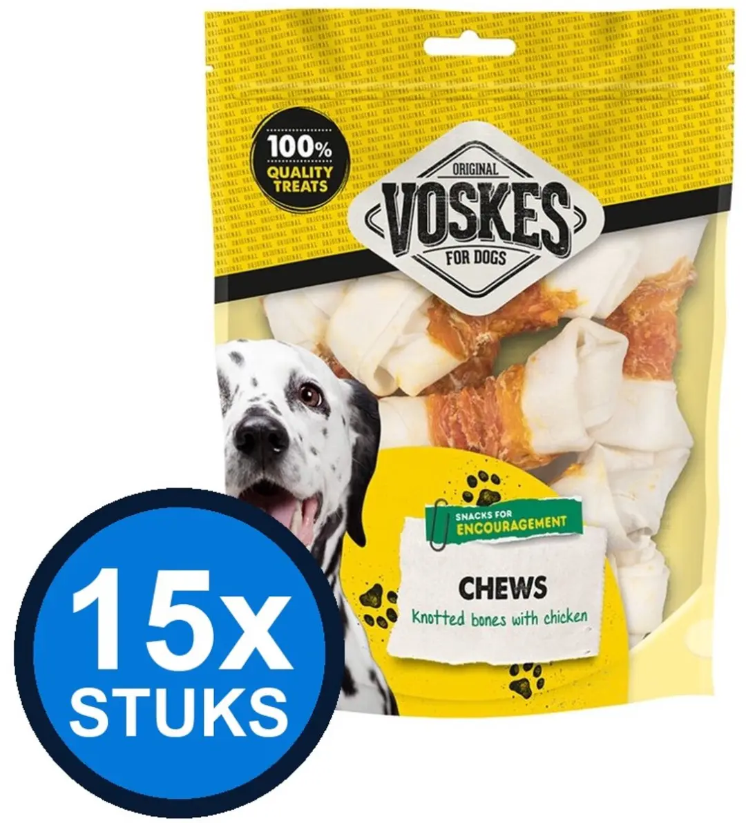 15x Voskes Blanke Kauwkluiven Mix met Kip