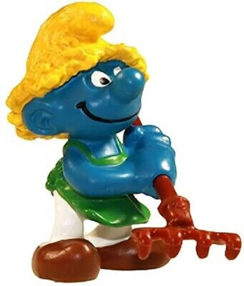 Schleich Smurf met Hark Boeren Smurf 6cm