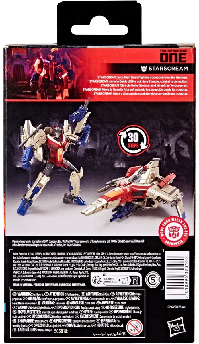 Hasbro Transformers Studio Series Deluxe Starscream - HASG0566 - 11cm - Multicolor - afbeelding 2 van 5