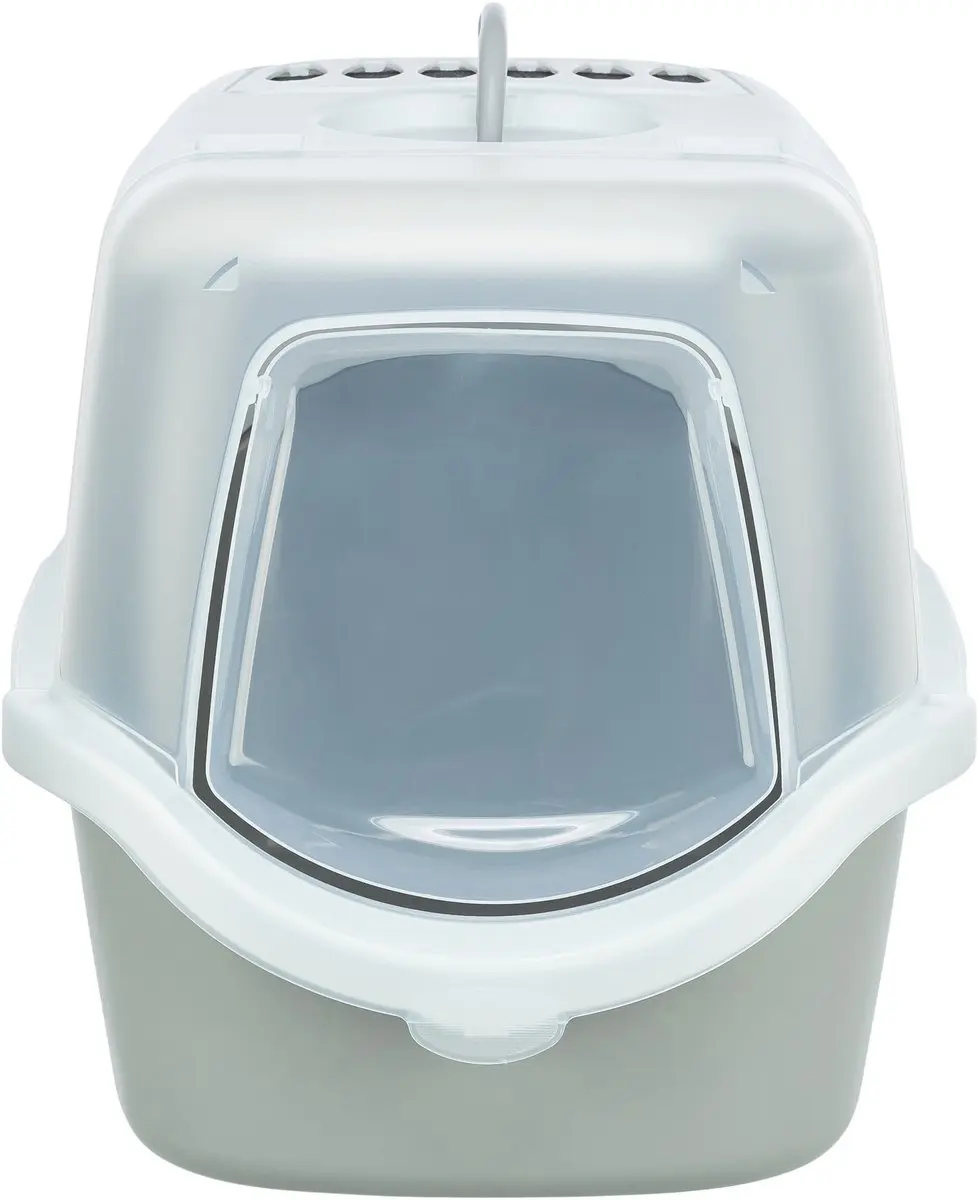 Trixie Kattenbak Vico Open Top Met Kap 56x40x40cm - Lichtgrijs/Wit