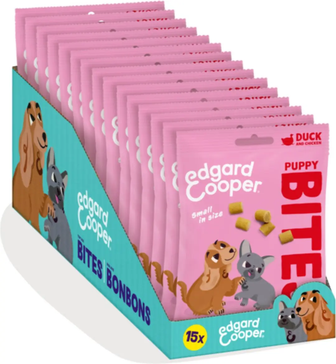 Edgard & Cooper Puppy Bite S Eend & Kip 50g - 15 Stuks