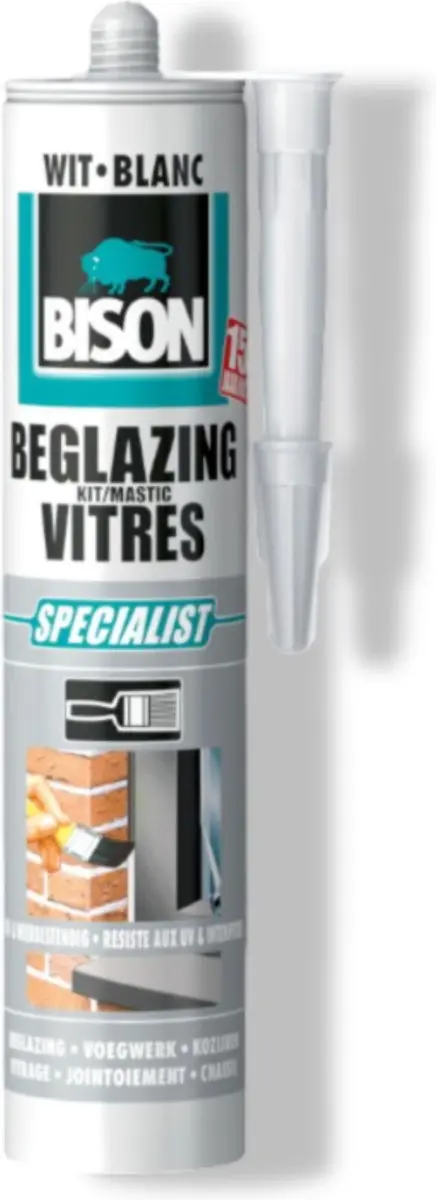 Bison Beglazingskit Wit 290ml - Overschilderbaar