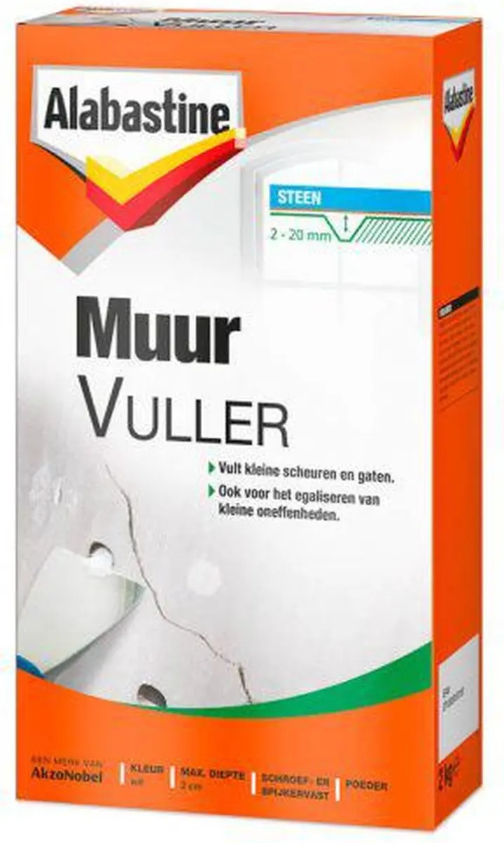 Alabastine Muurvuller Poeder 2kg - Wit