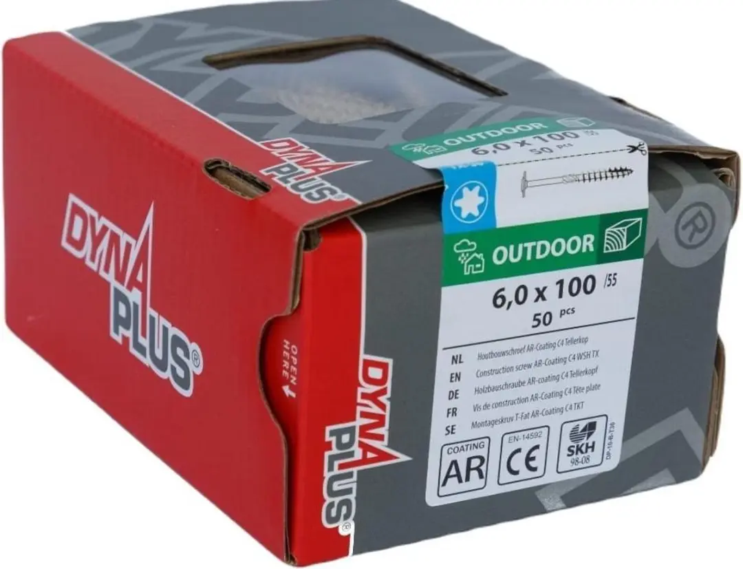 Dynaplus Torx 30 Tellerkop schroeven 6x100mm - 50 stuks - afbeelding 4 van 5