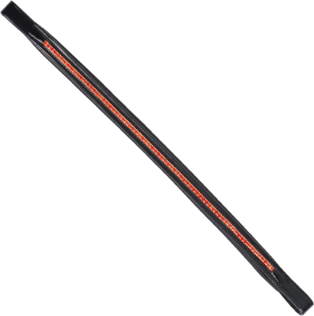 Pagony Arancione Frontriem Full - Zwart Leer