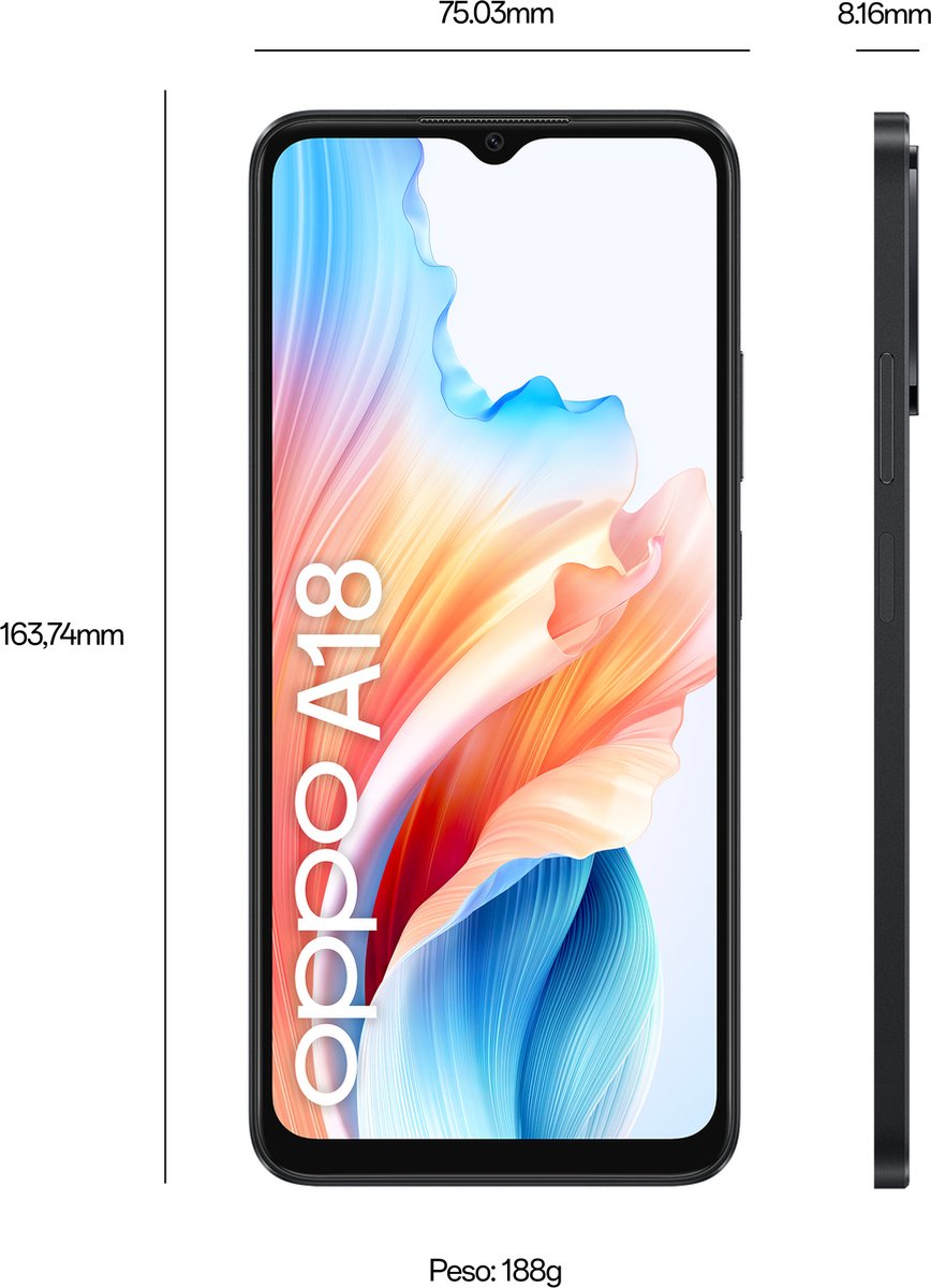 Oppo A18 - 128GB - Zwart