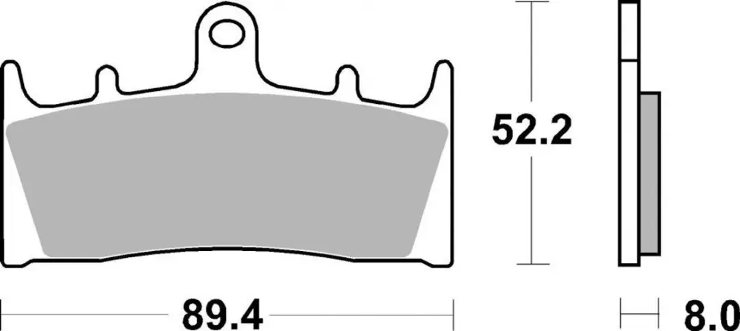 SBS Plaquette de frein 686HF Kawasaki ZRX 1100 - Zwart - afbeelding 2 van 2