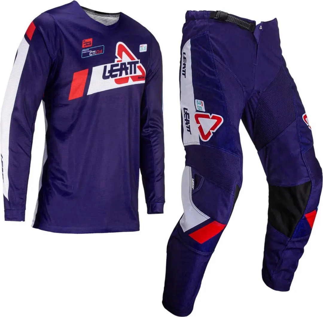 Leatt Ride Kit 3.5 V24 Royal Blauw Wit Motocross Jersey en Broek Set