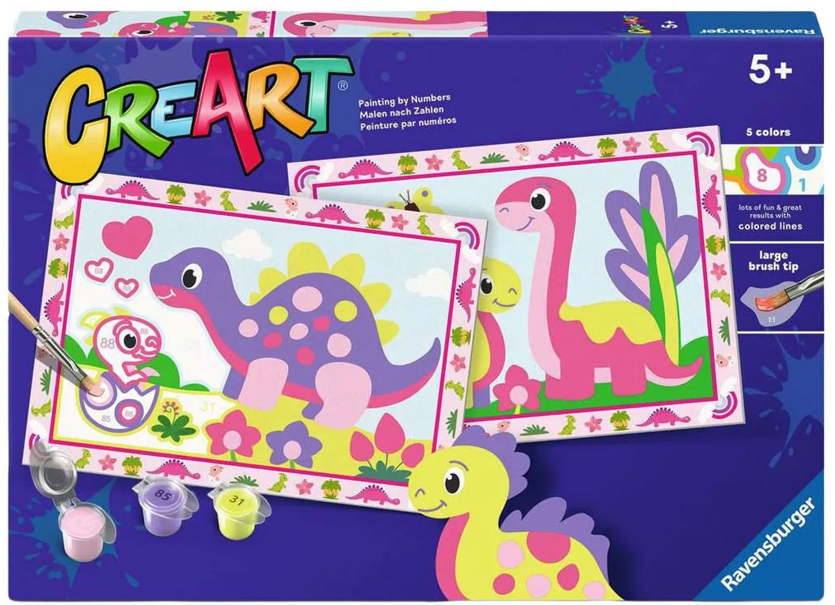 Ravensburger CreArt Kleurrijke Dino's Schilderen op Nummer