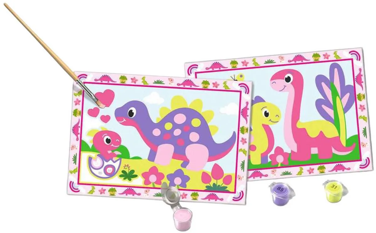 Ravensburger CreArt Kleurrijke Dino's Schilderen op Nummer - Meerkleurig