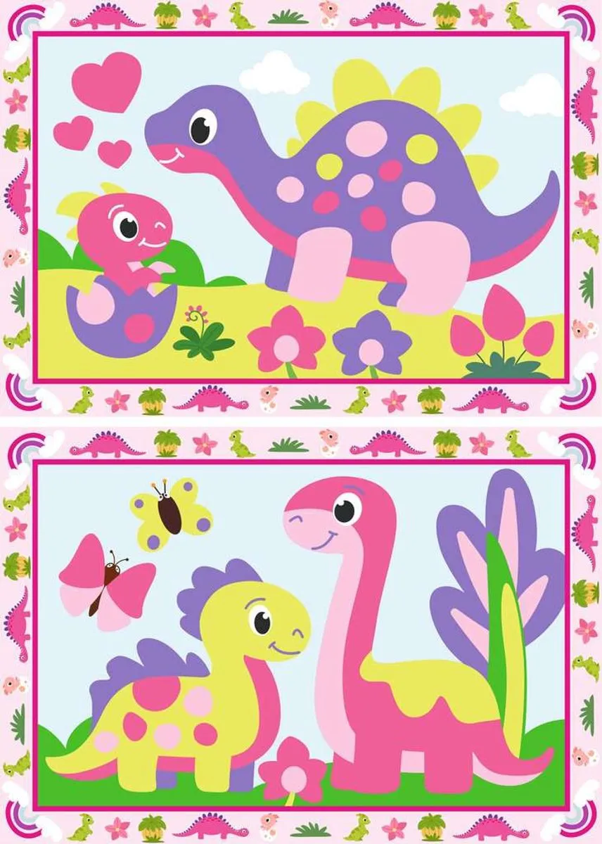 Ravensburger CreArt Kleurrijke Dino's Schilderen op Nummer - Meerkleurig