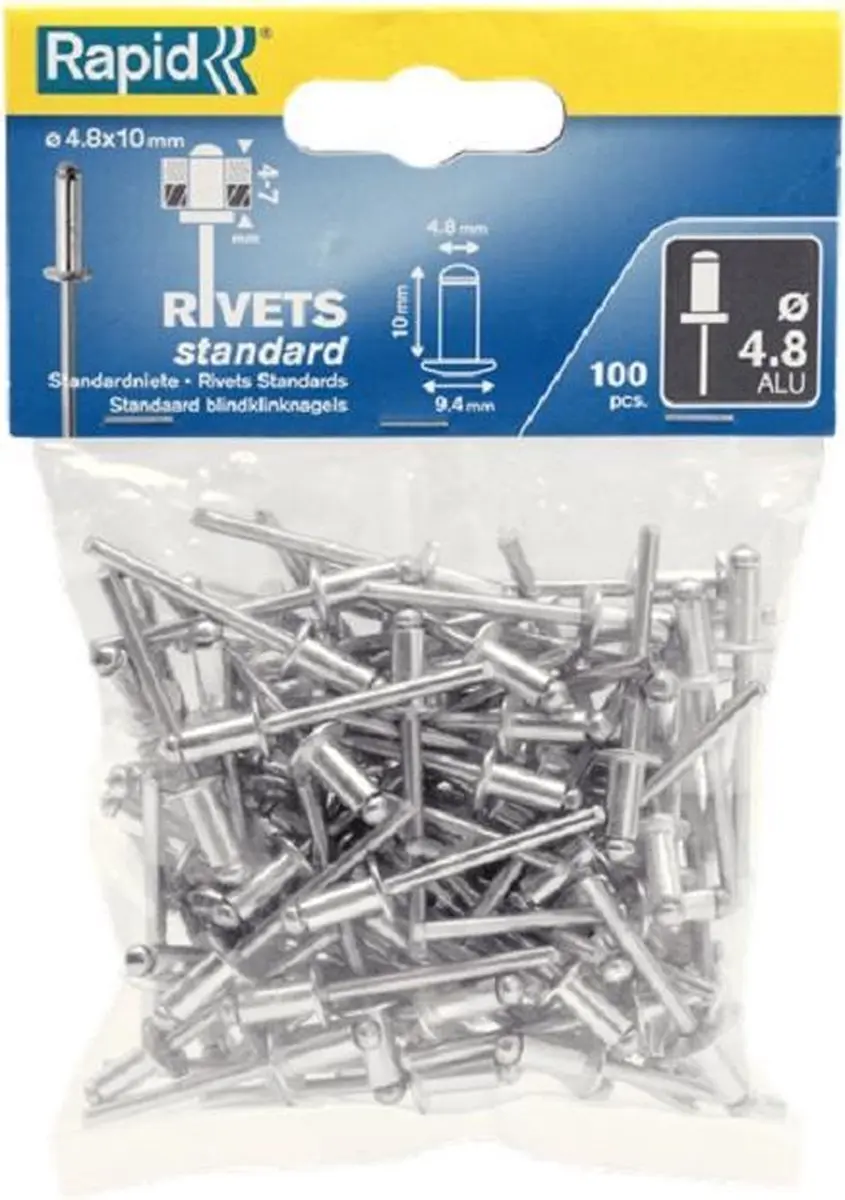 Rapid Blindklinknagels Ø 4,8 x 16mm - 100 Stuks - Wit