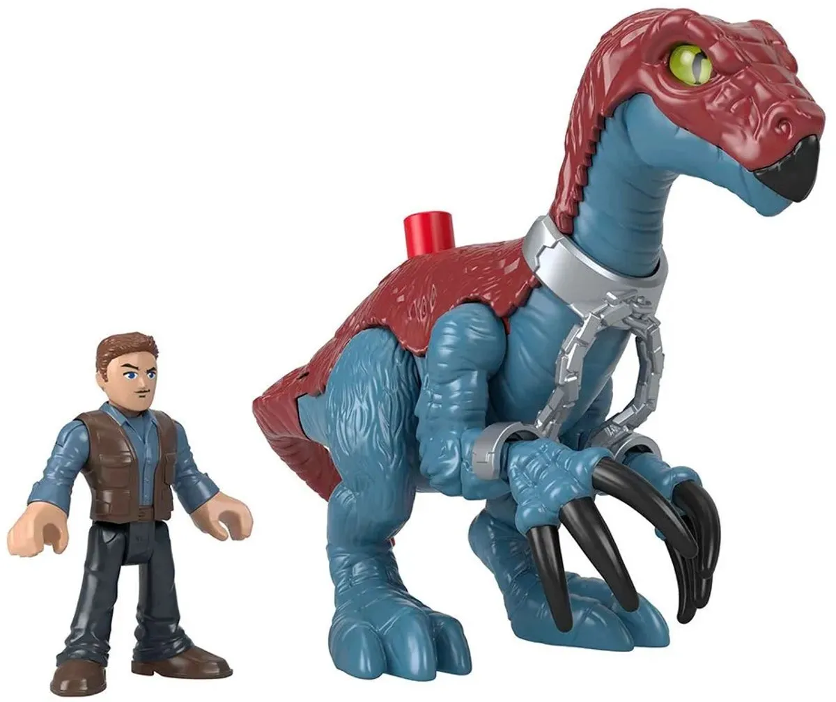 Fisher Price Jurassic World Therizinosaurus & Owen Speelfiguur