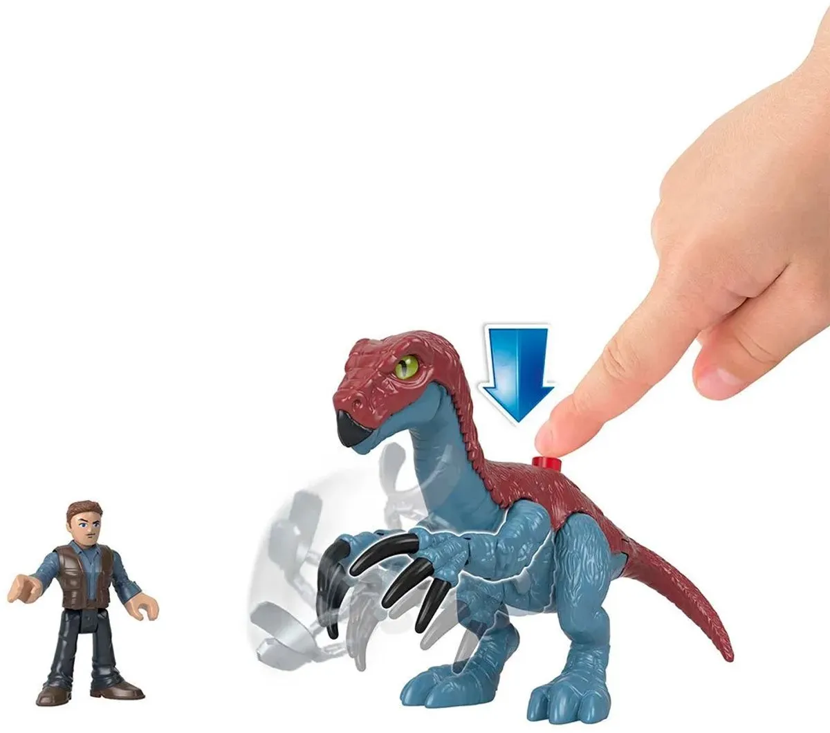 Fisher Price Jurassic World Therizinosaurus & Owen Speelfiguur - 3+
