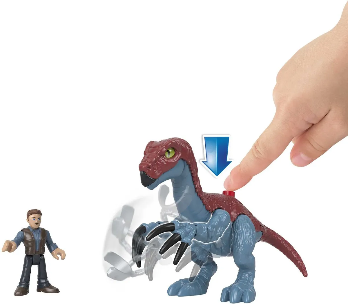 Fisher Price Jurassic World Therizinosaurus & Owen Speelfiguur - 3+