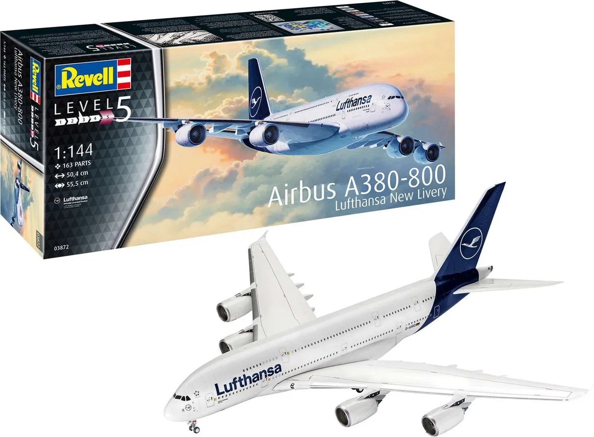 Revell 03872 Modelbouwpakket Airbus A380-800 Lufthansa - 1:144 - Multi