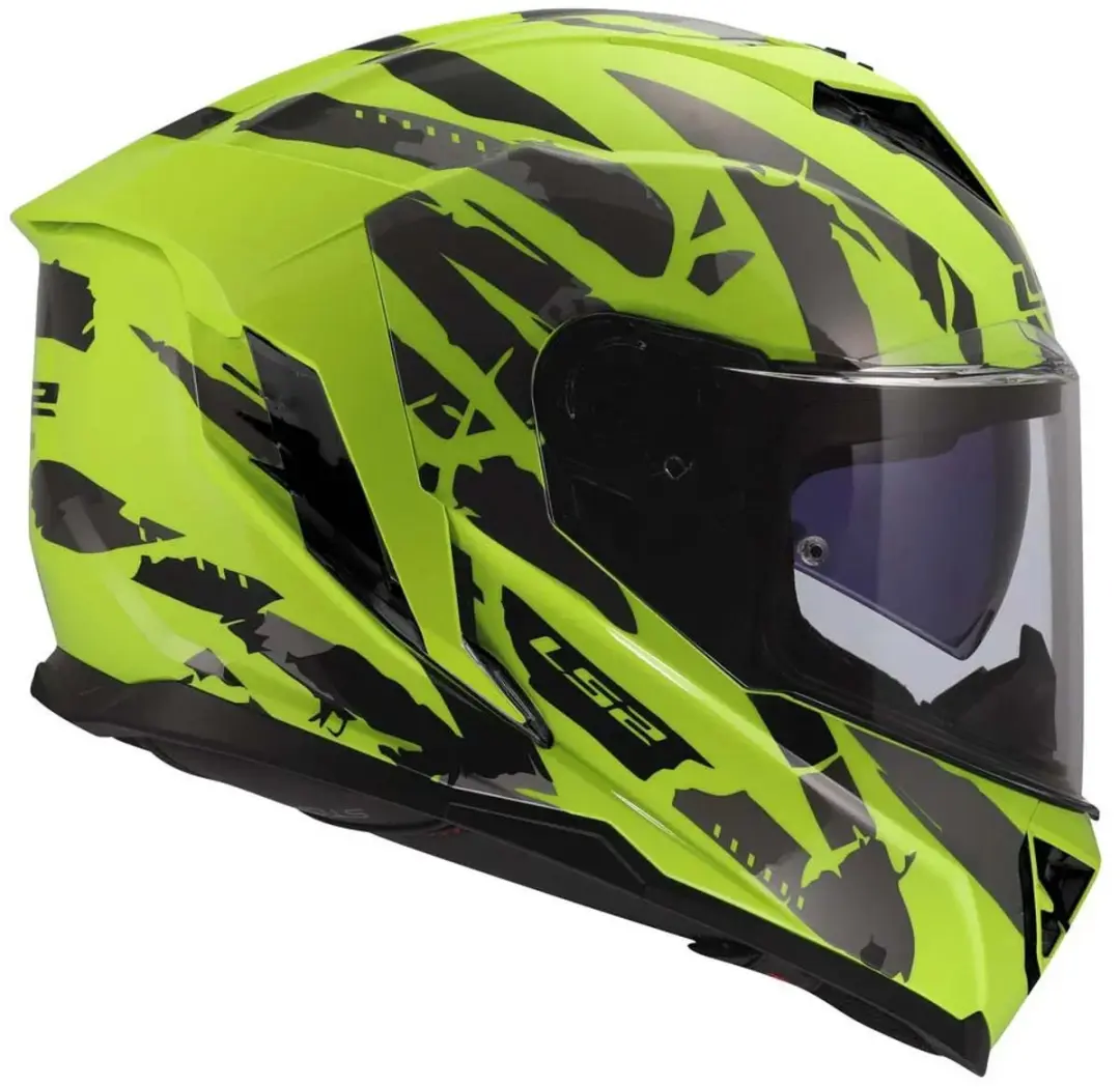 LS2 FF818 Storm III helm Kaos glans fluor geel