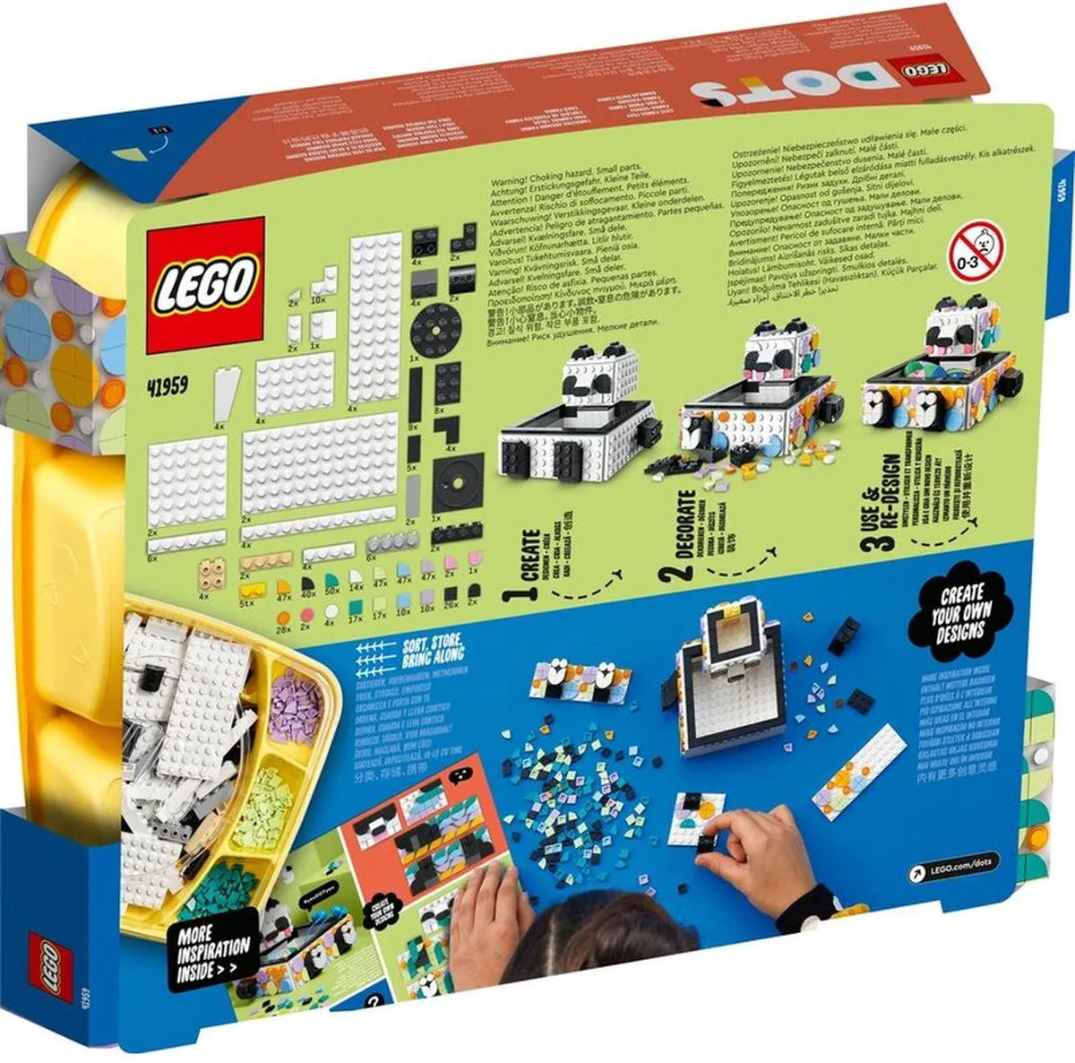 LEGO DOTS Panda-opbergbakje 41959 - afbeelding 6 van 6