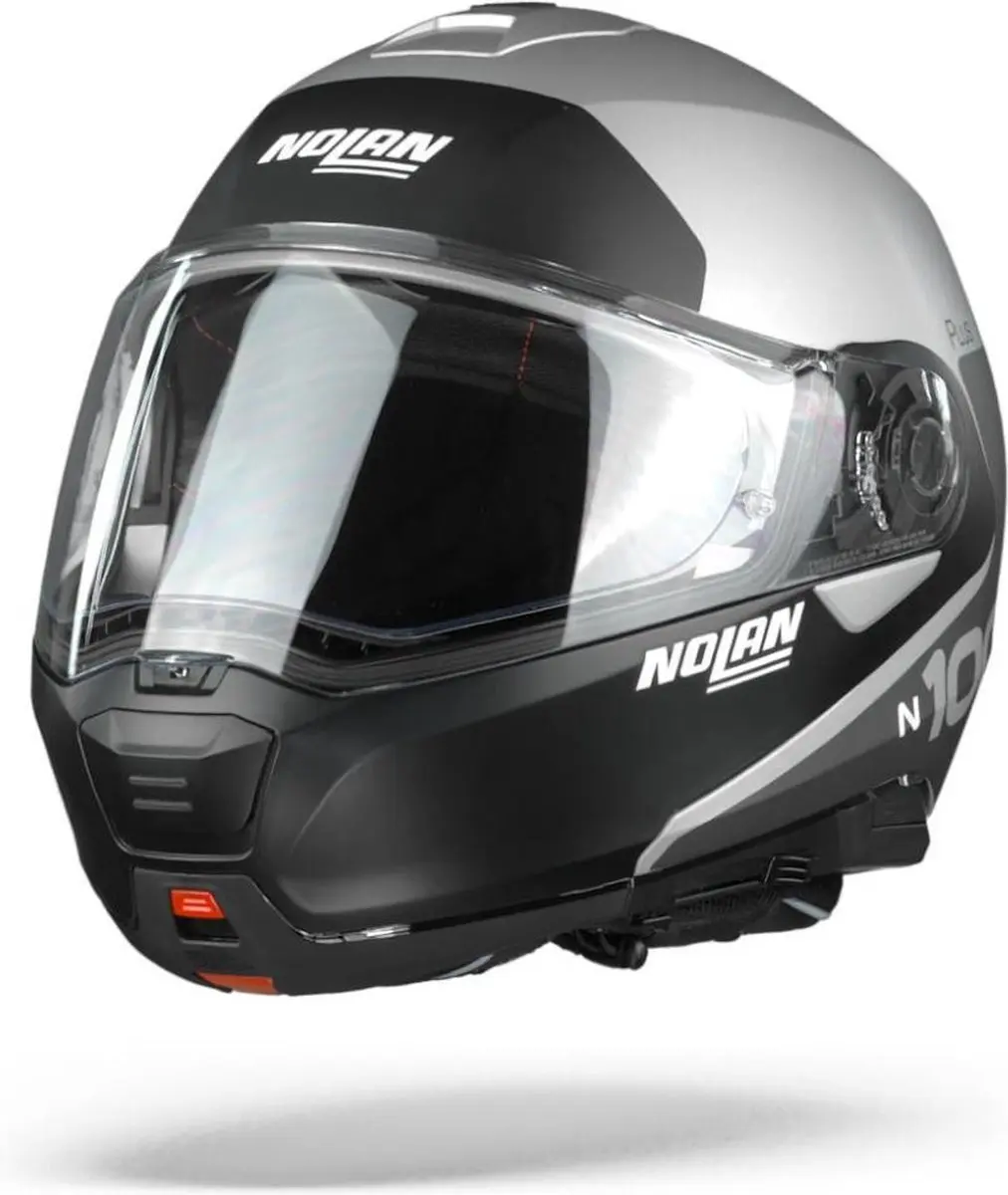 Nolan N100-5 Plus Distinctive 30 Flat Silver Black Blue Systeemhelm