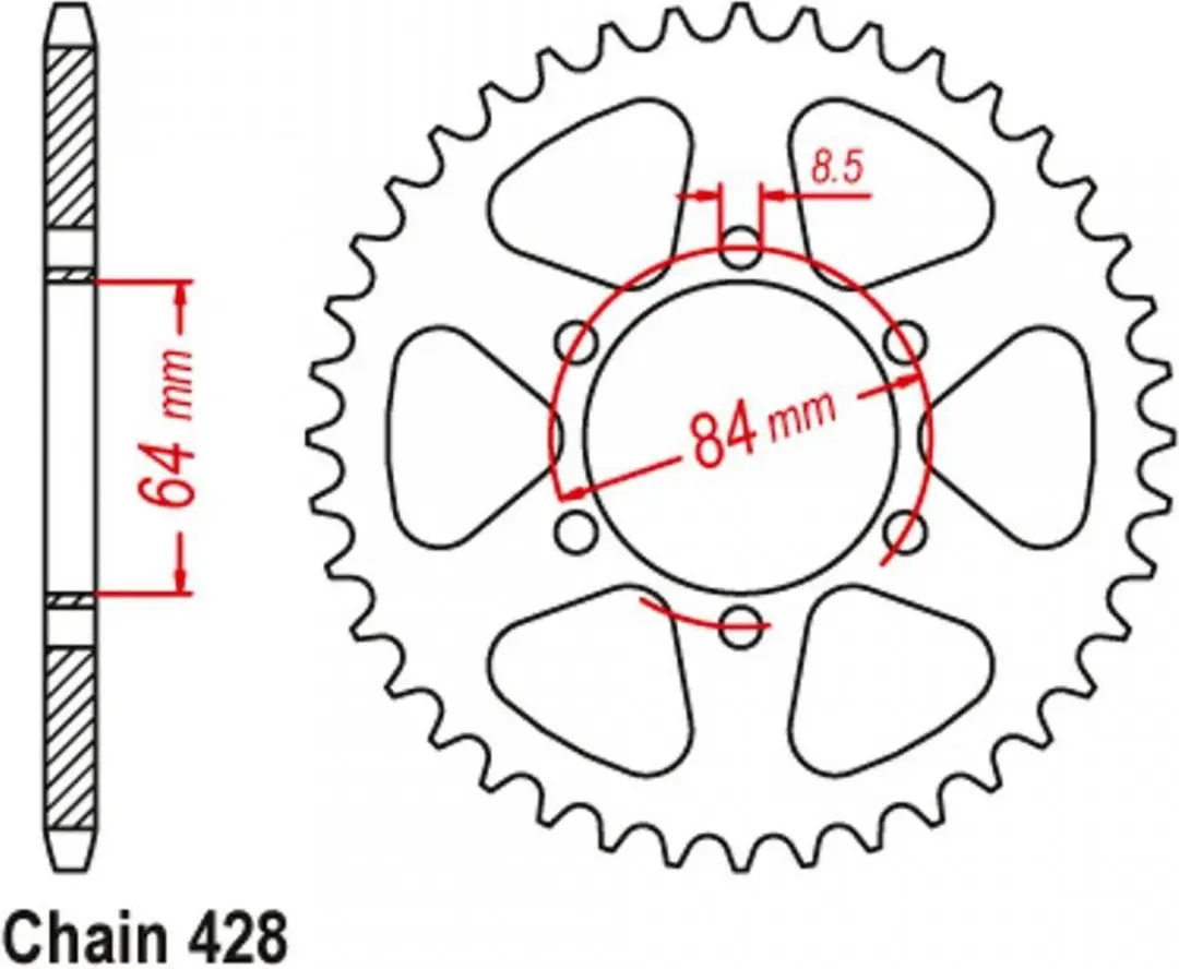 JT Tandwiel JTR89.47 47DTS P428 Al 64 - afbeelding 2 van 3