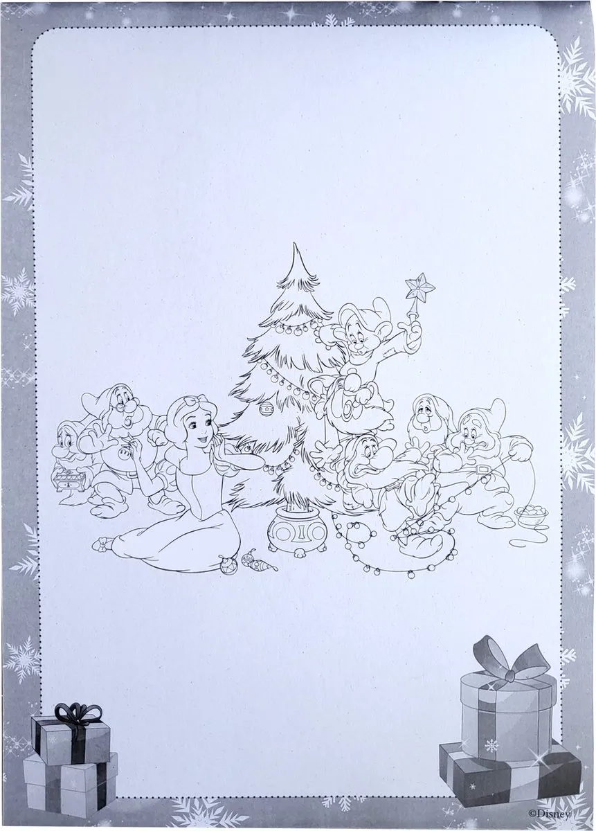 Disney Princess Kleurboek Kerst - 16 Stickers - Roze