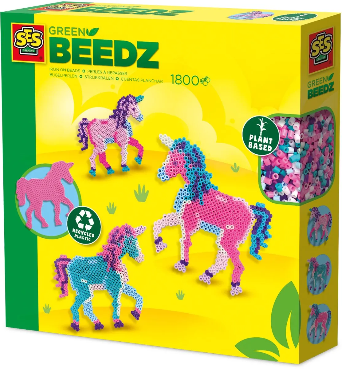 SES Creative Green Beedz Unicorn Strijkkralen