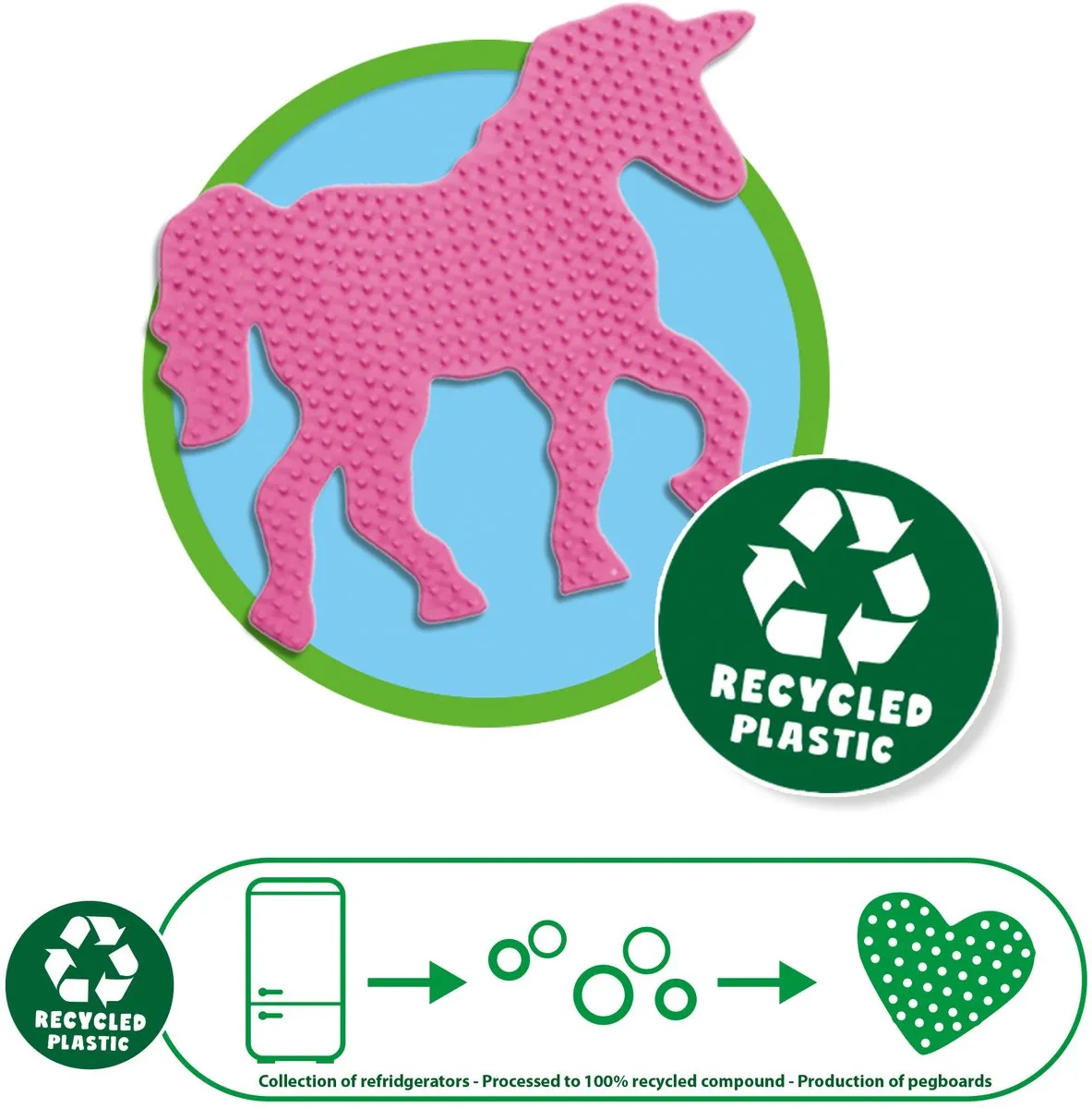 SES Creative Green Beedz Unicorn Strijkkralen - 1800 Stuks - 8 Kleuren