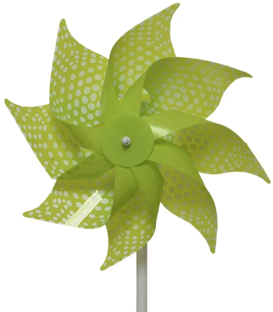 Decoris Windmolen Groen met Witte Stippen Ø 20 cm 35 cm