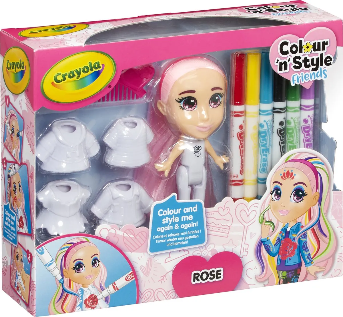 Crayola Colour & Style Friends Pop - Roze - 9-delig