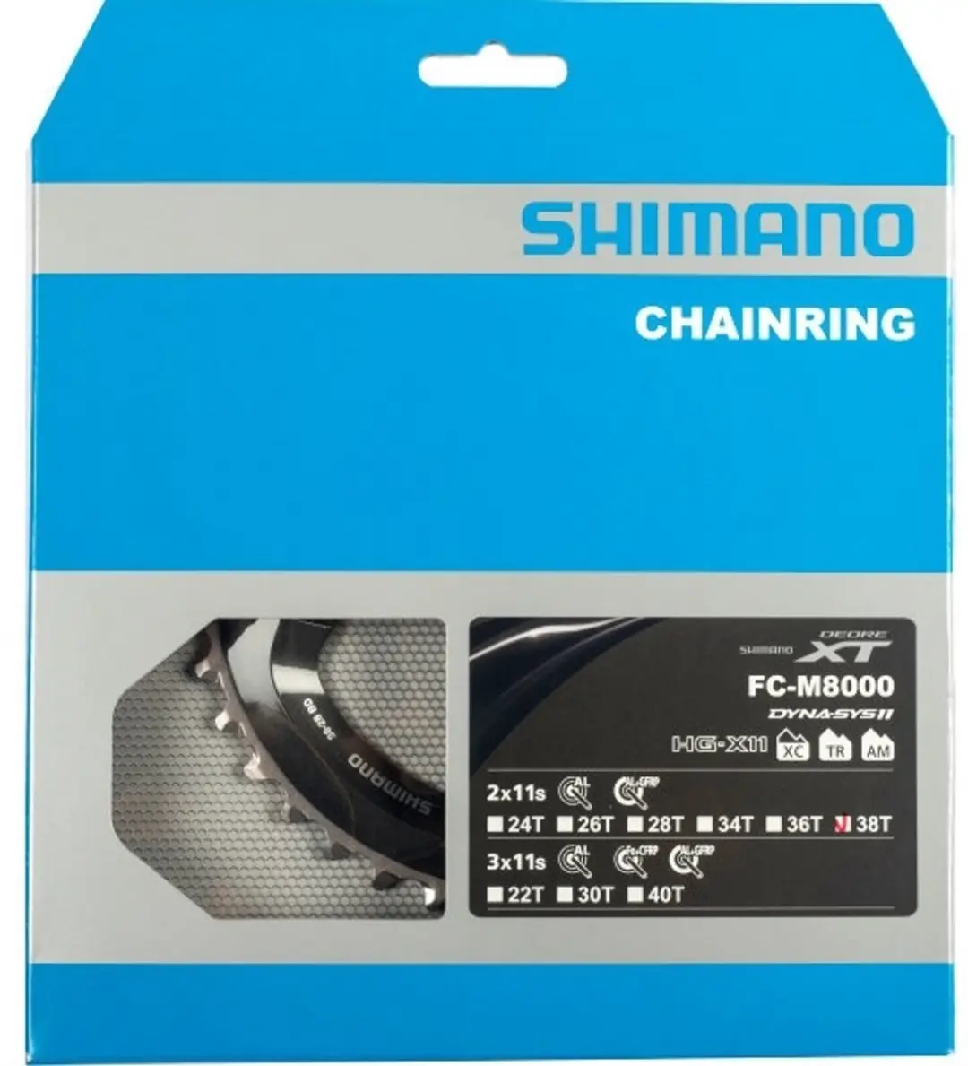 Shimano XT FC-M8000 Kettingblad 38T - 11 Speed - Zwart - afbeelding 3 van 5