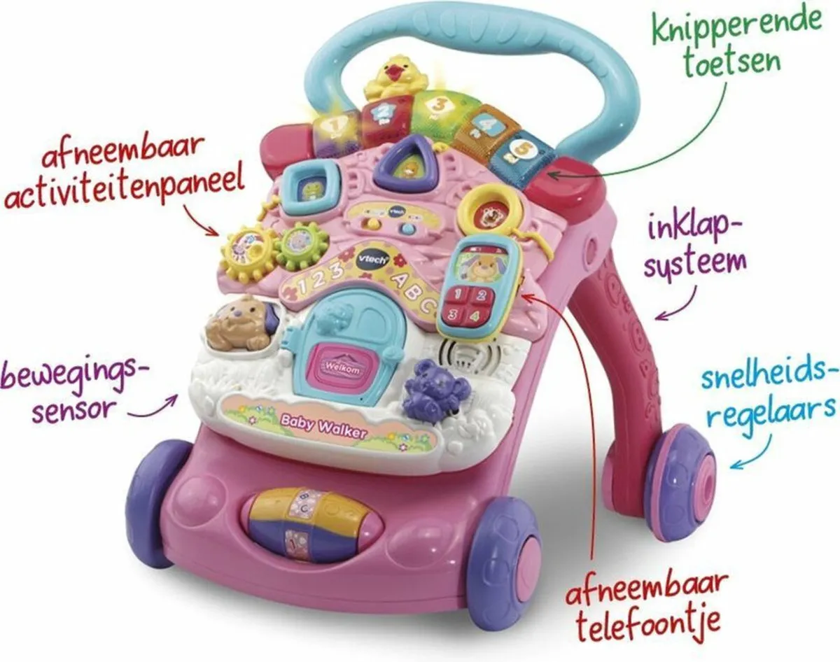 VTech 2-in-1 Baby Walker 80-505652 - Roze