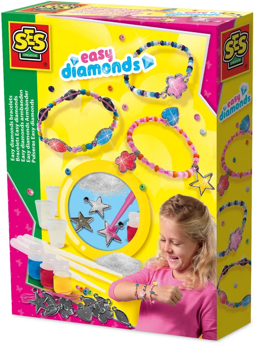 SES Creative Easy Diamonds Armband Hobby Pink