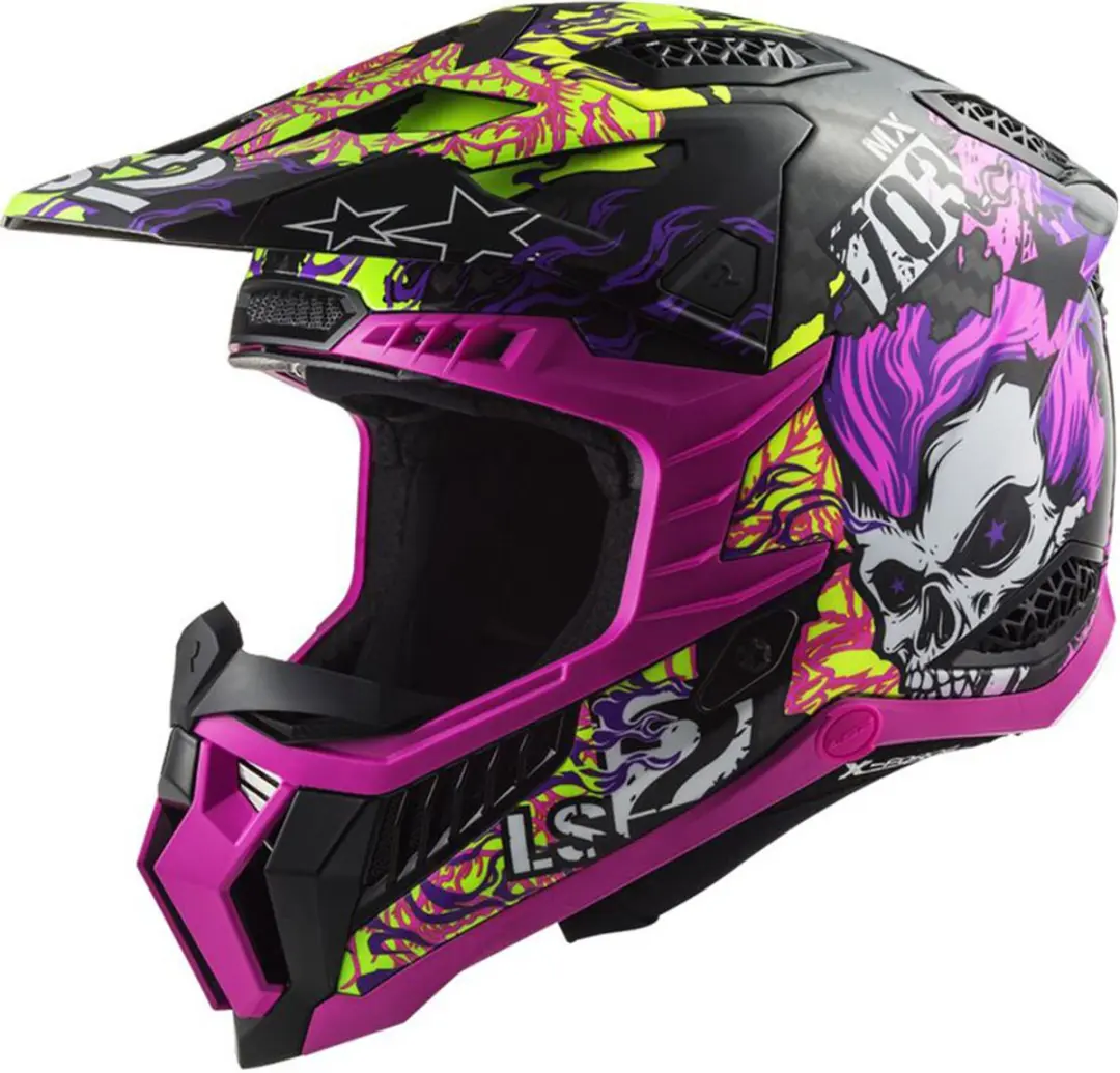 LS2 MX703 C X-Force Fireskull Paars Offroad Helm