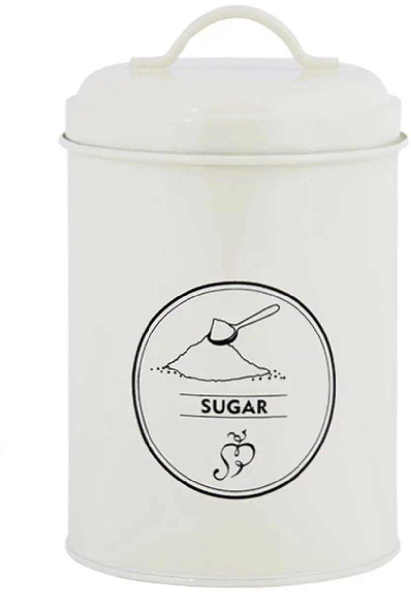 Esschert Design Retro Suikerpot Roomwit Metaal